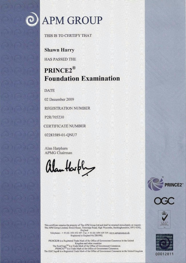 Prince2 Certificate