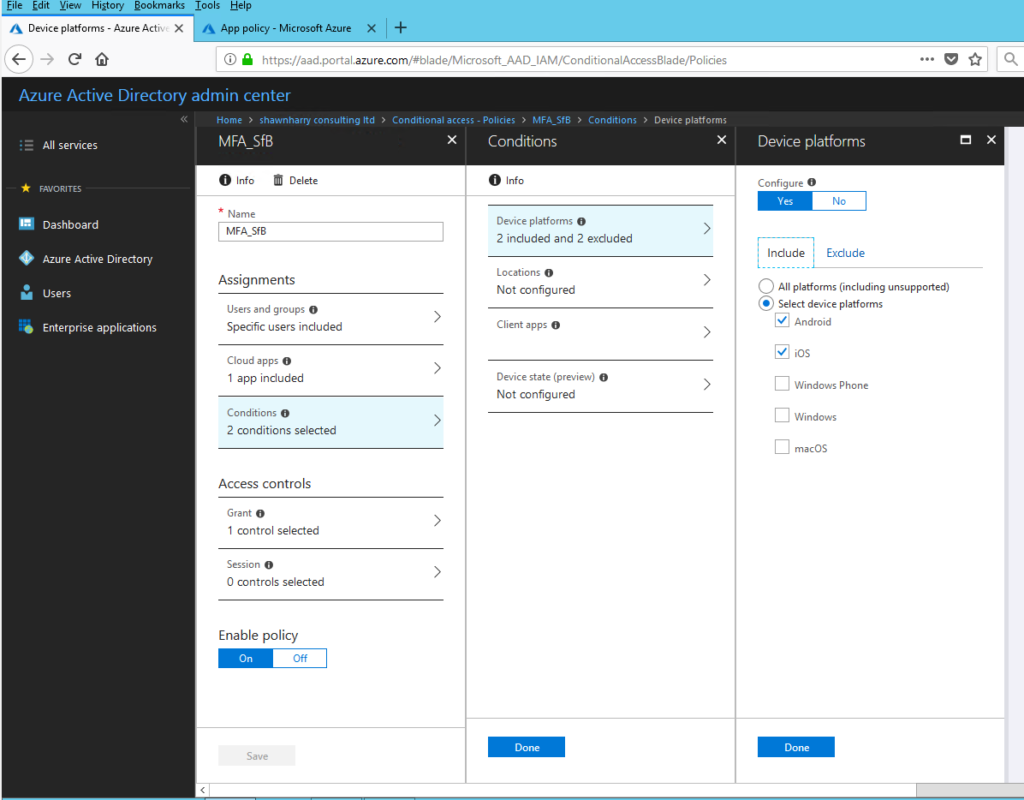 enable modern authentication for skype for business online
